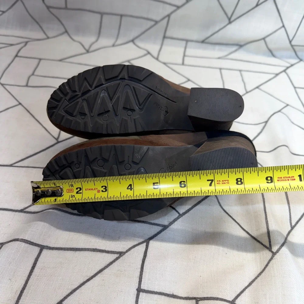Earthies Skellig Platform Oxfords 7.5B Dark Olive Multi Suede Colorblock Tassel